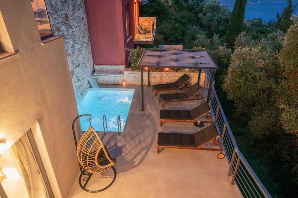 Villa Elisabeth Sea View Private Pool Fiskardo Kefalonia Katsaráta Eksteriør bilde
