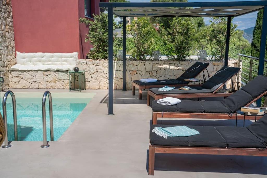 Villa Elisabeth Sea View Private Pool Fiskardo Kefalonia Katsaráta Eksteriør bilde